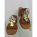 NIB MIU MIU PRADA 5XX443 BROWN LEATHER CRYSTALS JEWELED FLOWER MULES SANDALS 37