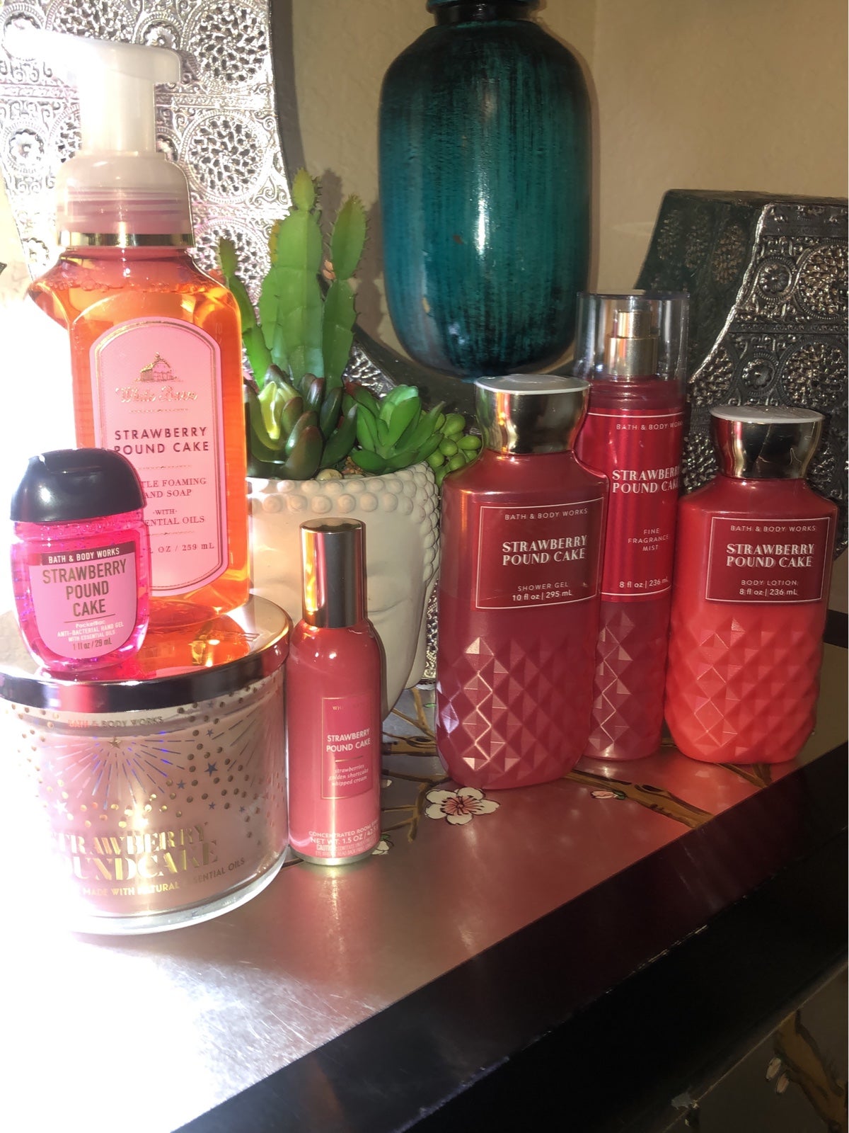 Bath And Bodyworks strawberry pound cake combined