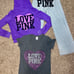 VS PINK 3pc purple rhinestone heart studded bling zip hoodie tee wide leg pants