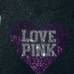 VS PINK 3pc purple rhinestone heart studded bling zip hoodie tee wide leg pants