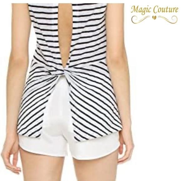 A.L.C. Hannover Open Twist Back Striped Tank Top