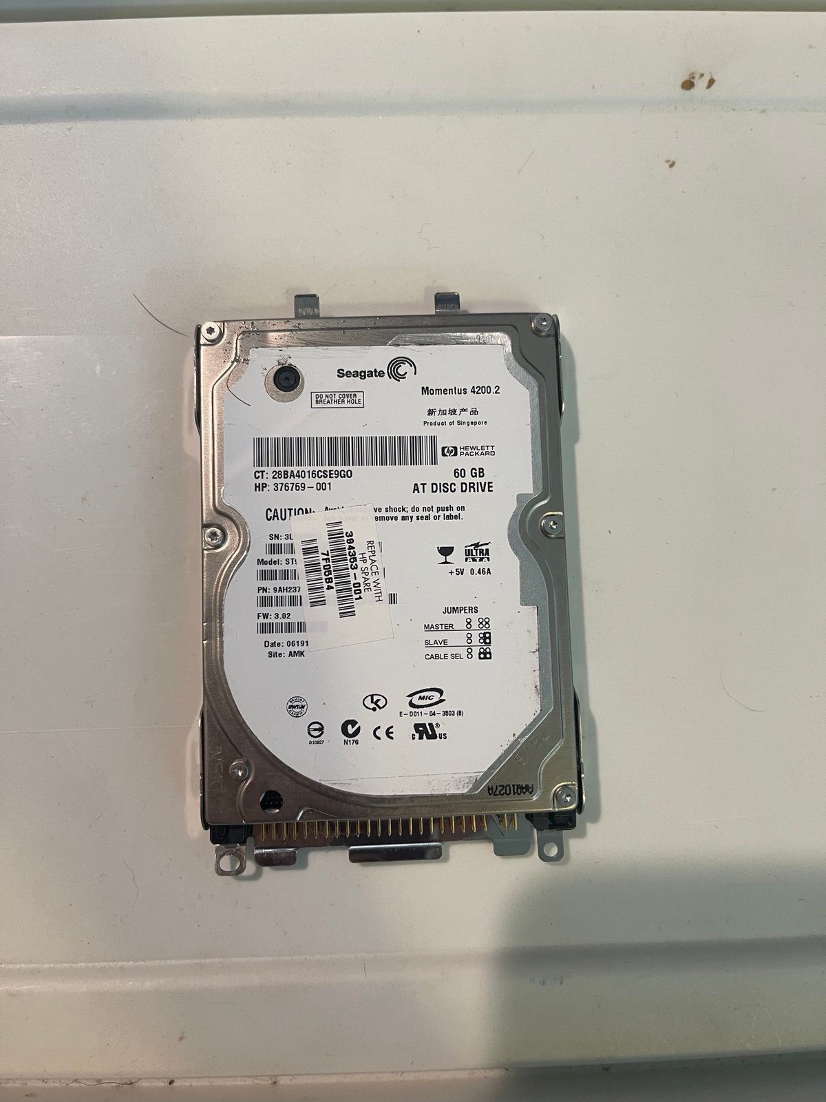 Seagate ST960821A Momentus 4200.2 60GB 4200RPM IDE Ultra ATA/100 (ATA-6) 8MB Cac