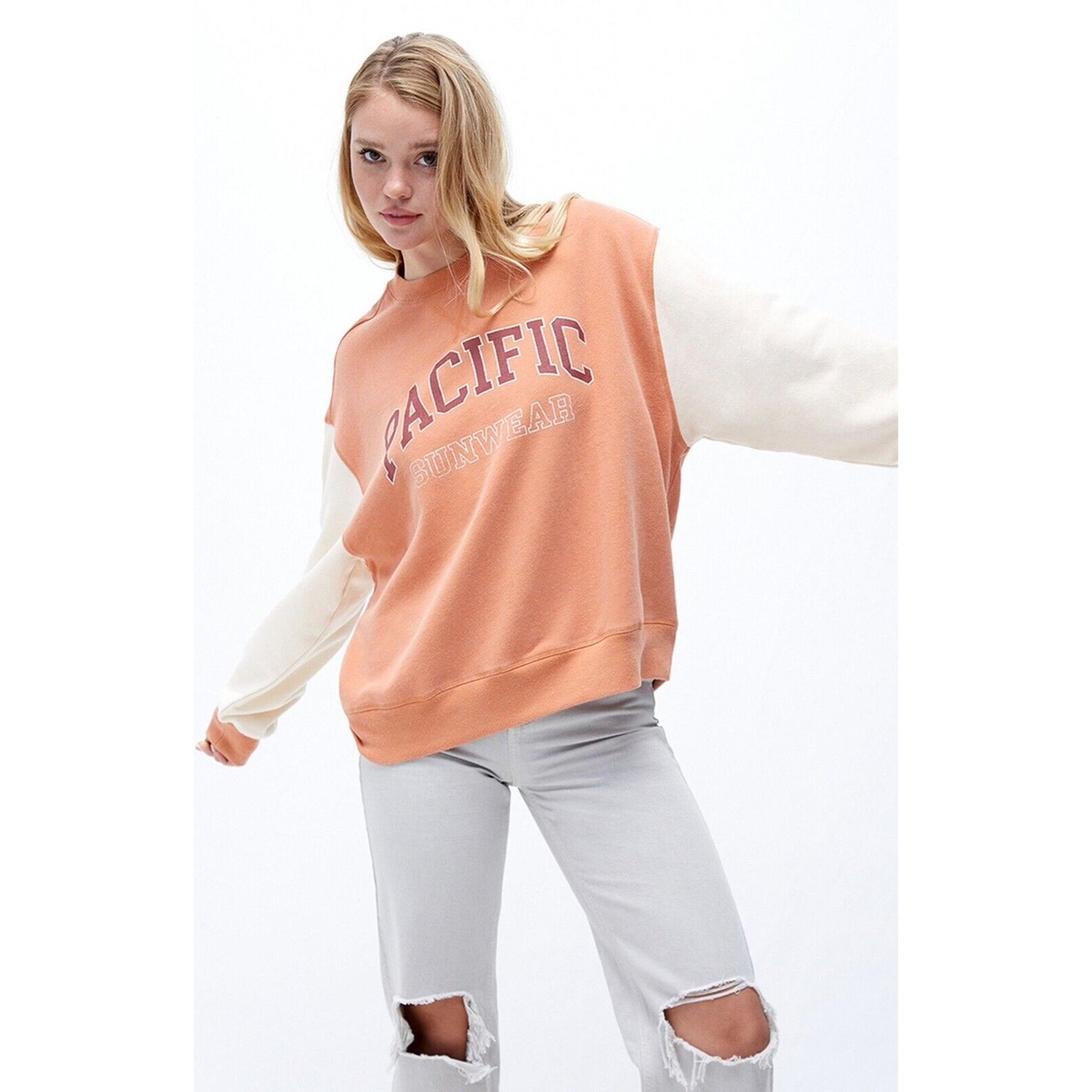 Pacsun Pacific Sunwear Ivy Sweatshirt Oversized Colorblock Womens Small