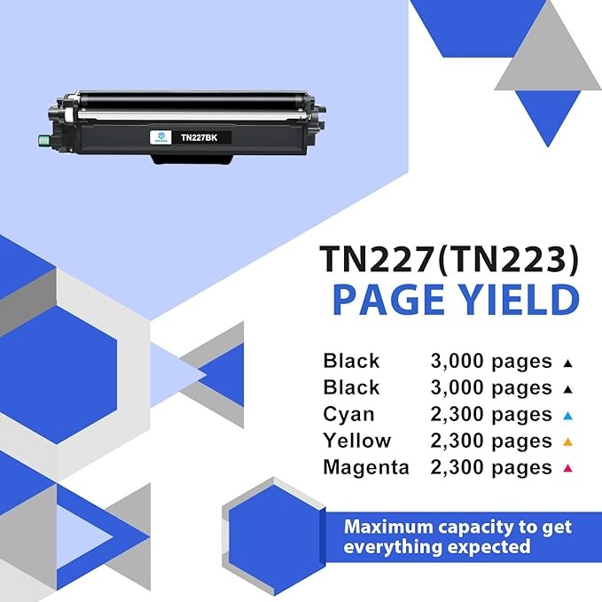 TN227 High Yield Toner Cartridge 4 PACK