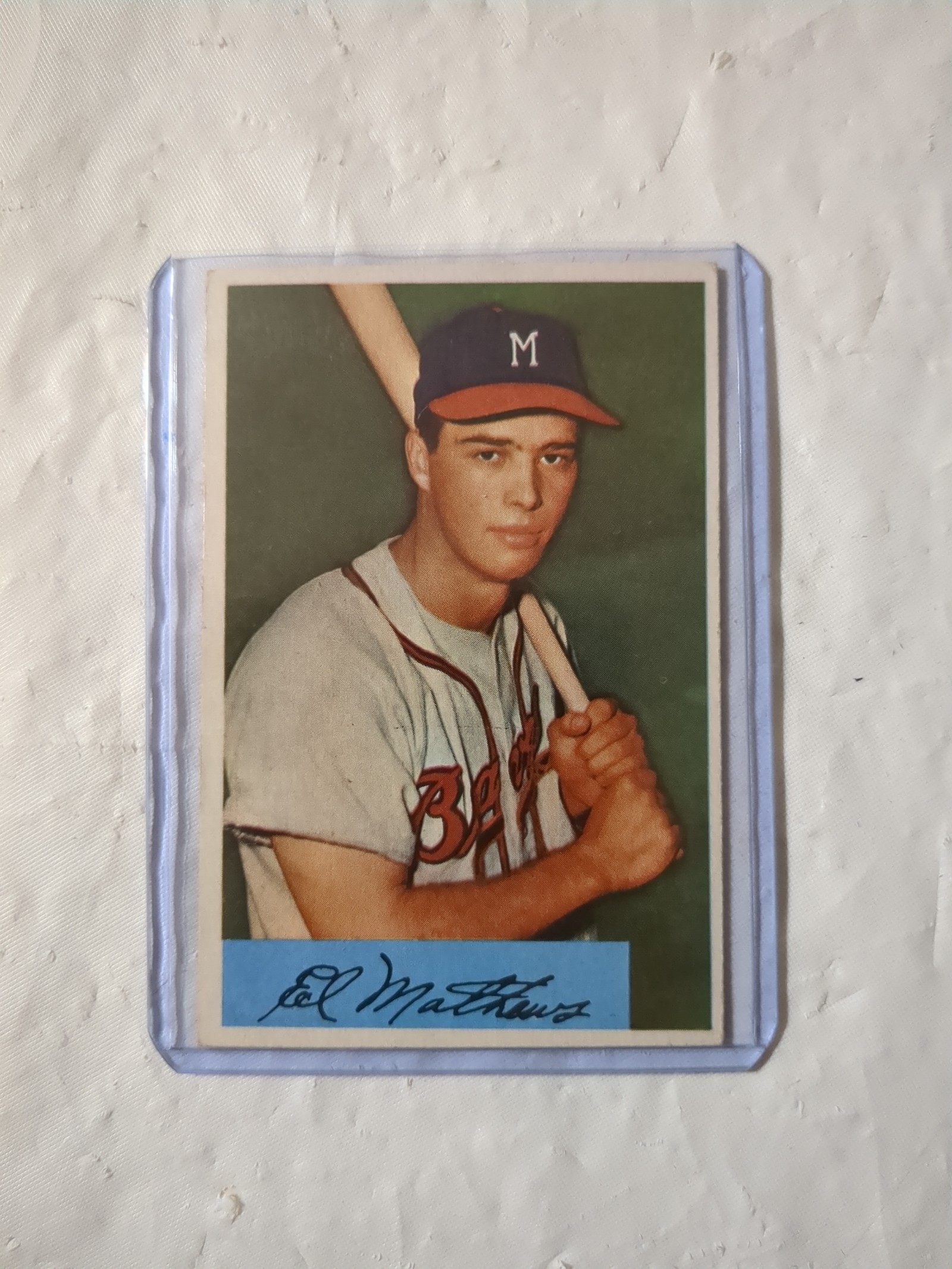 1954 Bowman Eddie Matthews baseball card