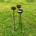 Trio of Rusty Rain Catcher Steel Bowl, Feeding Station, Bird Bath, Plant Suppo