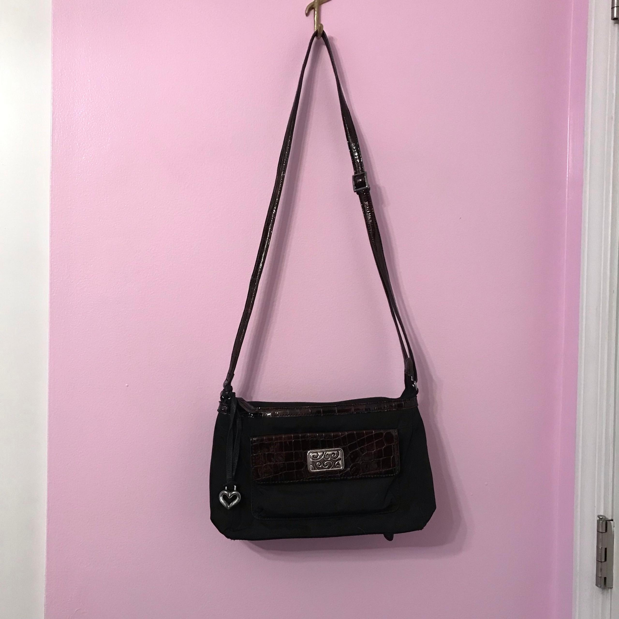 Brighton Black and Brown Jennifer organizer Crossbody Bag with Adjustable Strap