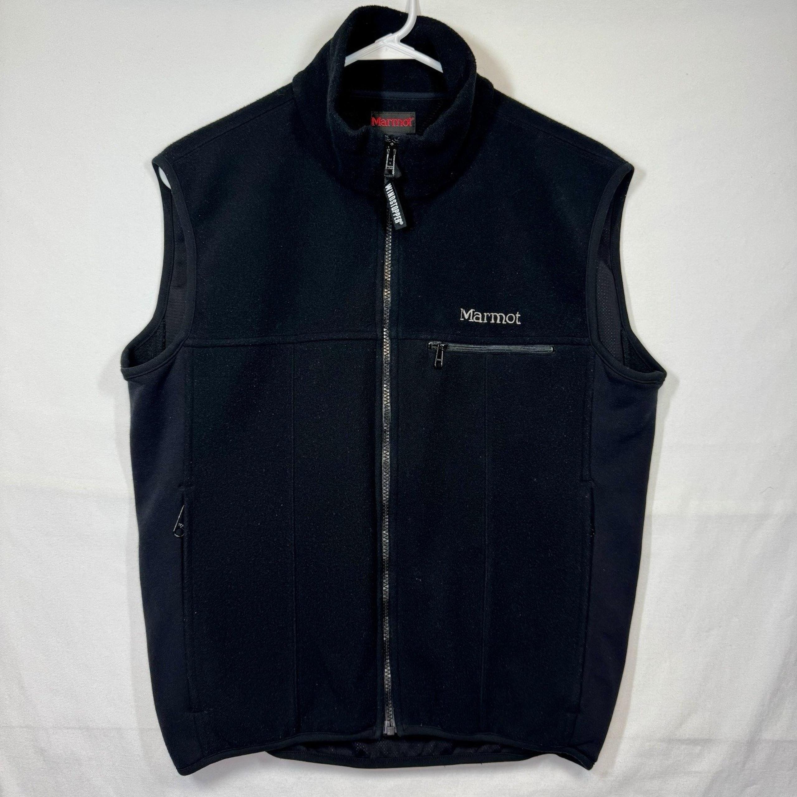 Marmot Vest Men's Black Gore Windstopper Softshell Golf Hiking Full Zip Sz Med