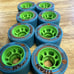 Sure Grip Titan roller skate wheels 62mm Teal 92a set of 8