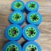 Sure Grip Titan roller skate wheels 62mm Teal 92a set of 8