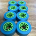 Sure Grip Titan roller skate wheels 62mm Teal 92a set of 8