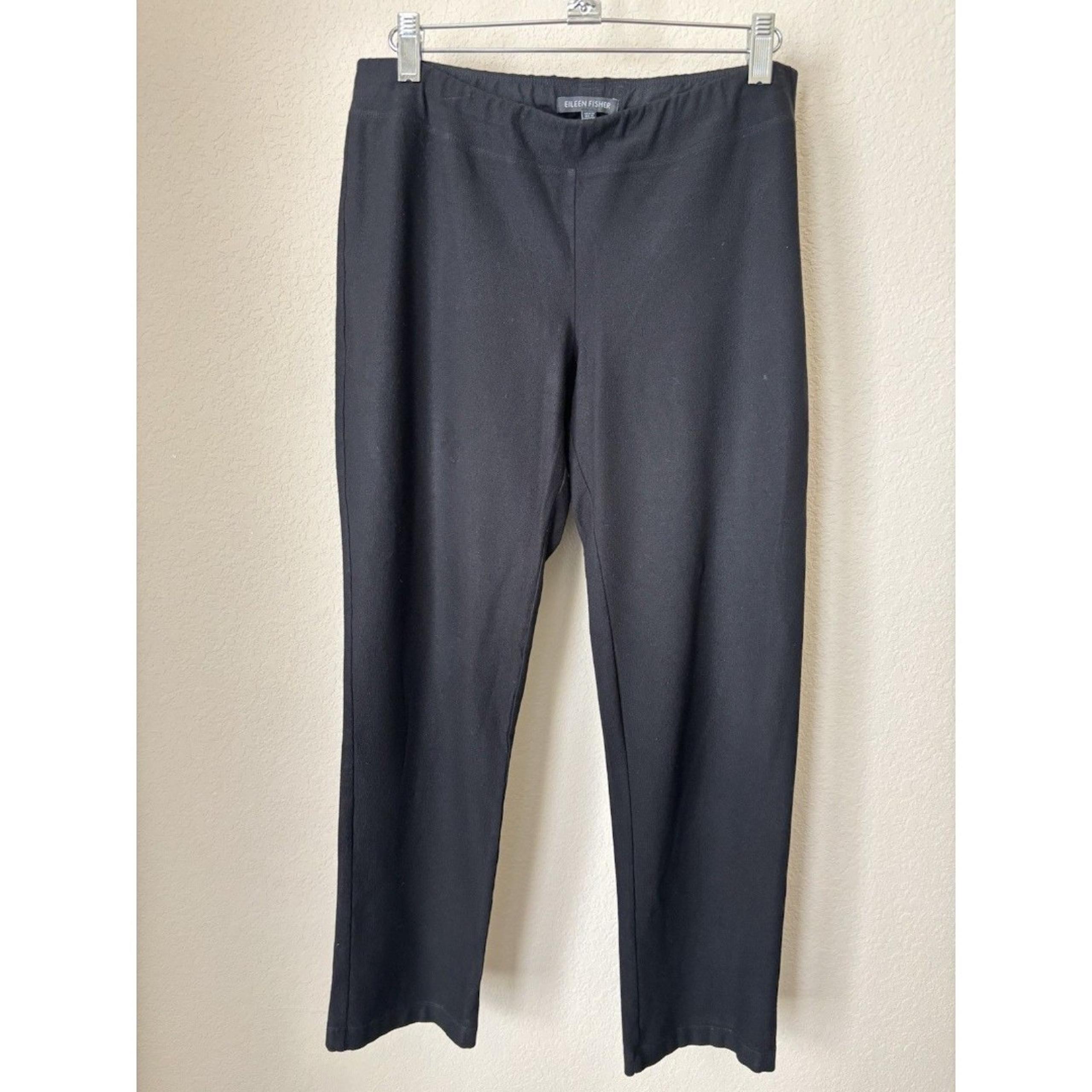 Eileen Fisher Women's Size XS Black Pull-On Straight Leg Ankle Pants
