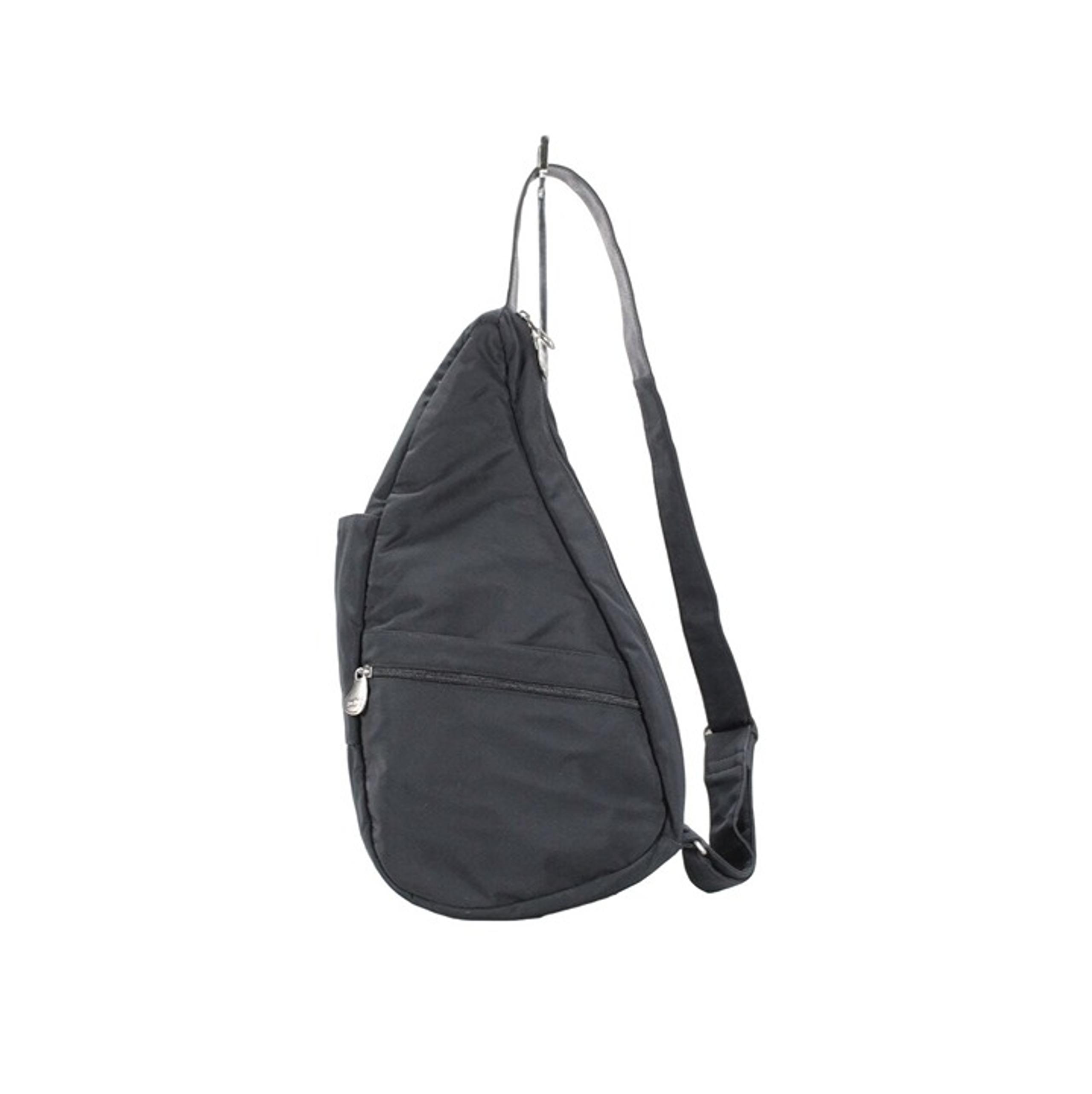 AmeriBag Healthy Black Nylon Soft Lightweight Zippered One Strap Back Bag