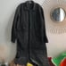 Y2K Black denim long Maxi trench overcoat coat jacket cargo streetwear gothic