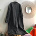 Y2K Black denim long Maxi trench overcoat coat jacket cargo streetwear gothic