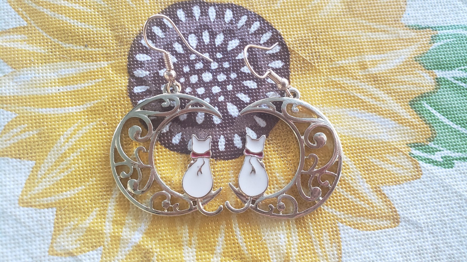 Cat and moon Earrings
