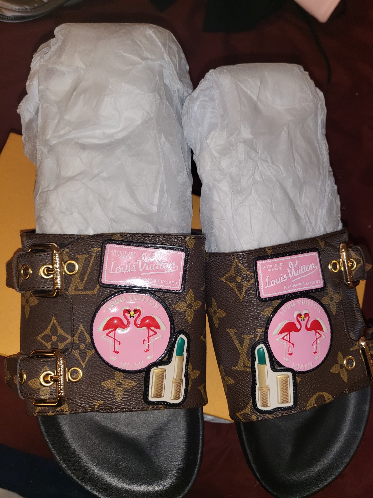 Leather Slides Bnew
