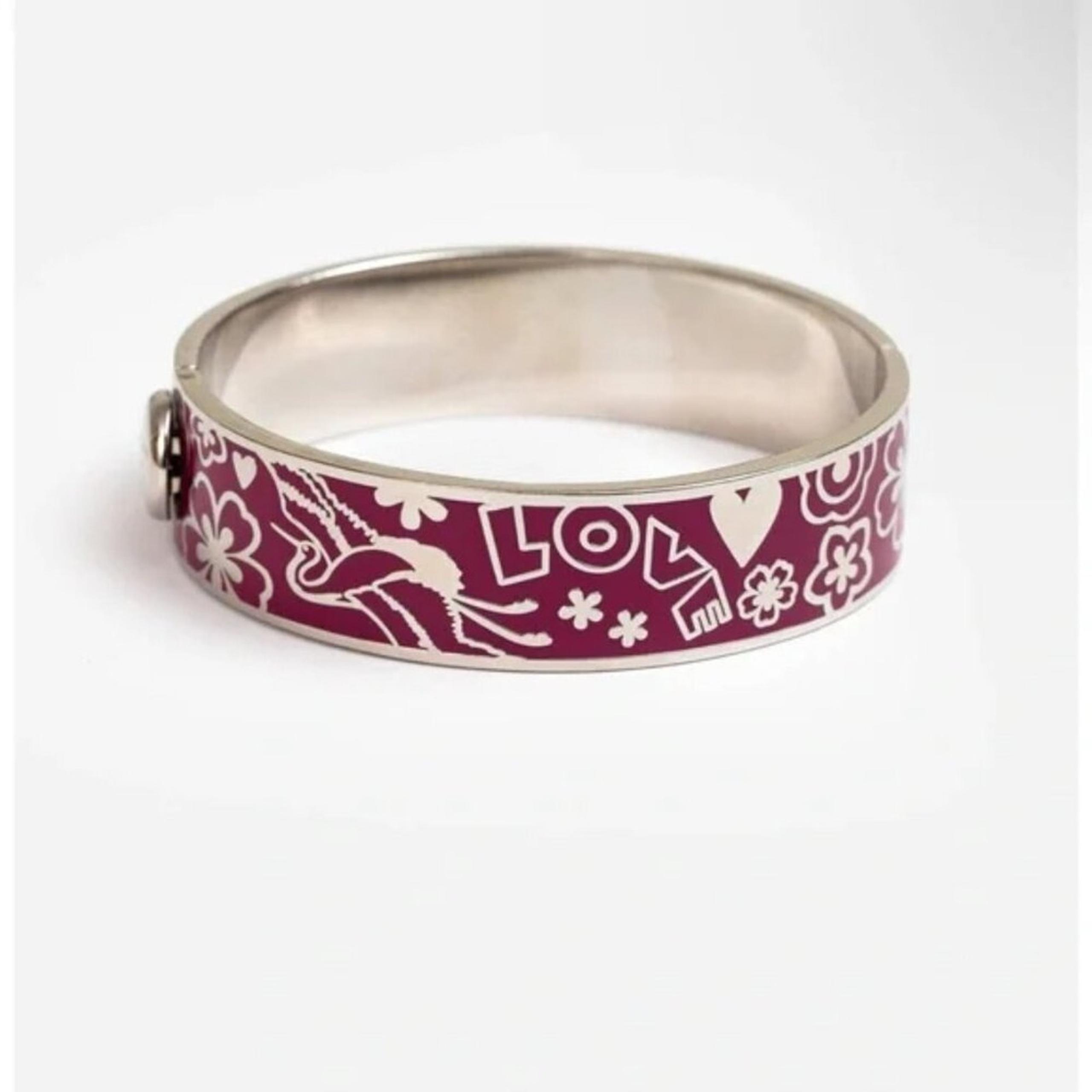 New! Johnny Was Love Hinged Bird Hearts Flower Bracelet - Size Medium/Large