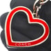 COACH Vintage Open Heart Red Enamel Signature Keychain Fob Purse Charm #7382