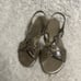 Brighton Leather black & Beige Snake skin Print Coast sling back Sandals Women's