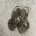Brighton Leather black & Beige Snake skin Print Coast sling back Sandals Women's