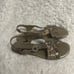 Brighton Leather black & Beige Snake skin Print Coast sling back Sandals Women's
