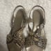 Brighton Leather black & Beige Snake skin Print Coast sling back Sandals Women's
