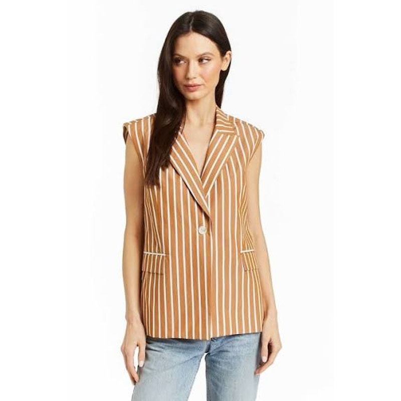 DREW Brooke Sleeveless 1 Button Vest KT21733 in Coffee Tan Medium NEW NWT