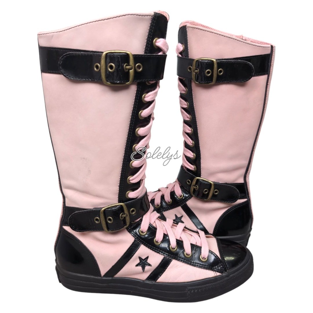 Converse RARE 2005 XXHI Star 70 Peach Blossom Pink Black Buckle Sneaker Boot 11
