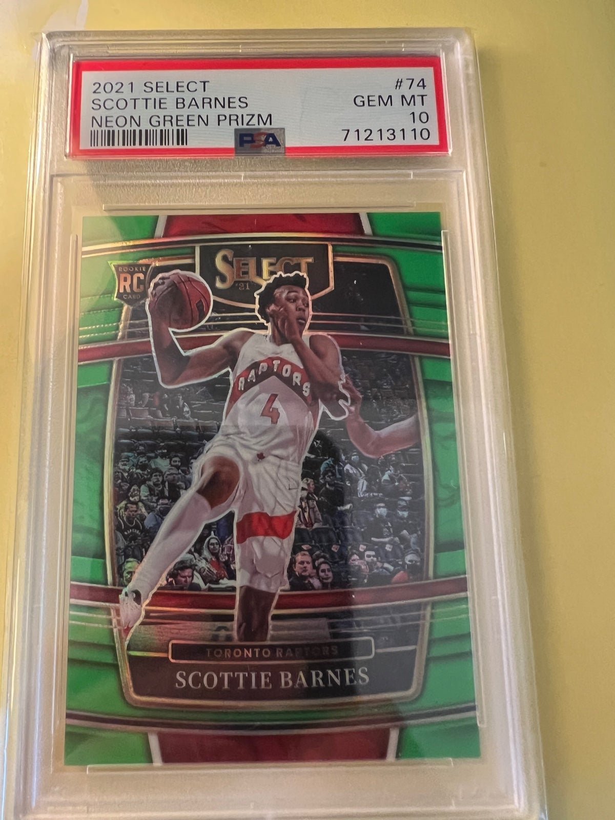 2021 Select Scottie Barnes Neon Green prizm concourse PSA 10 /75 RC Low Pop GEM