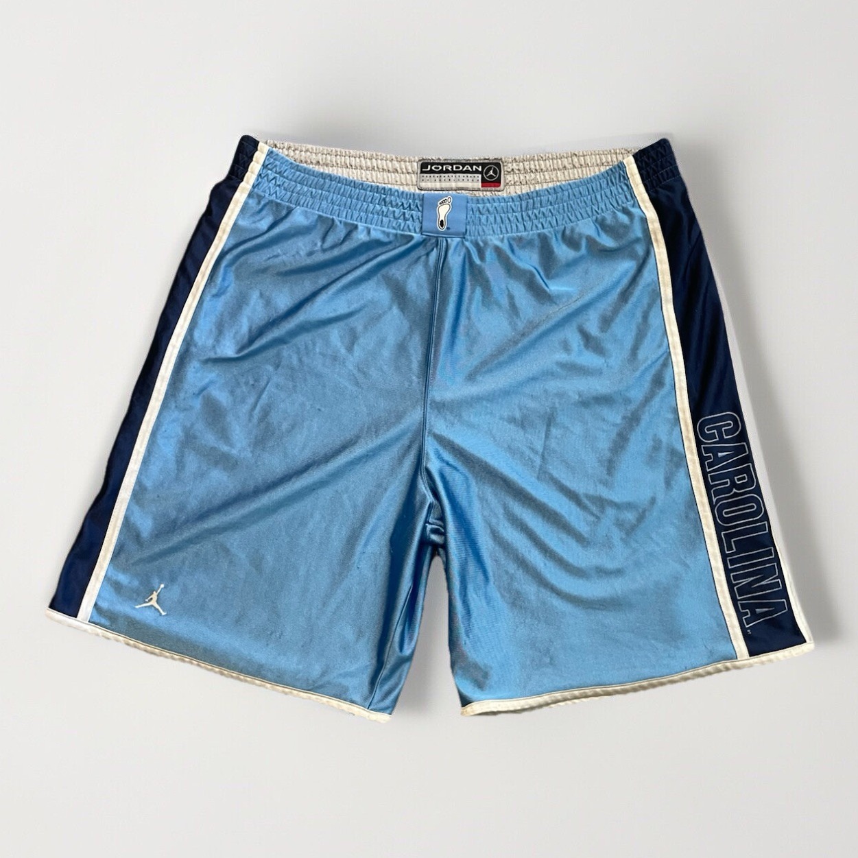 Vtg Jordan Reversible Basketball Shorts 2XL UNC Tarheels Silky Shiny Y2K Baggy