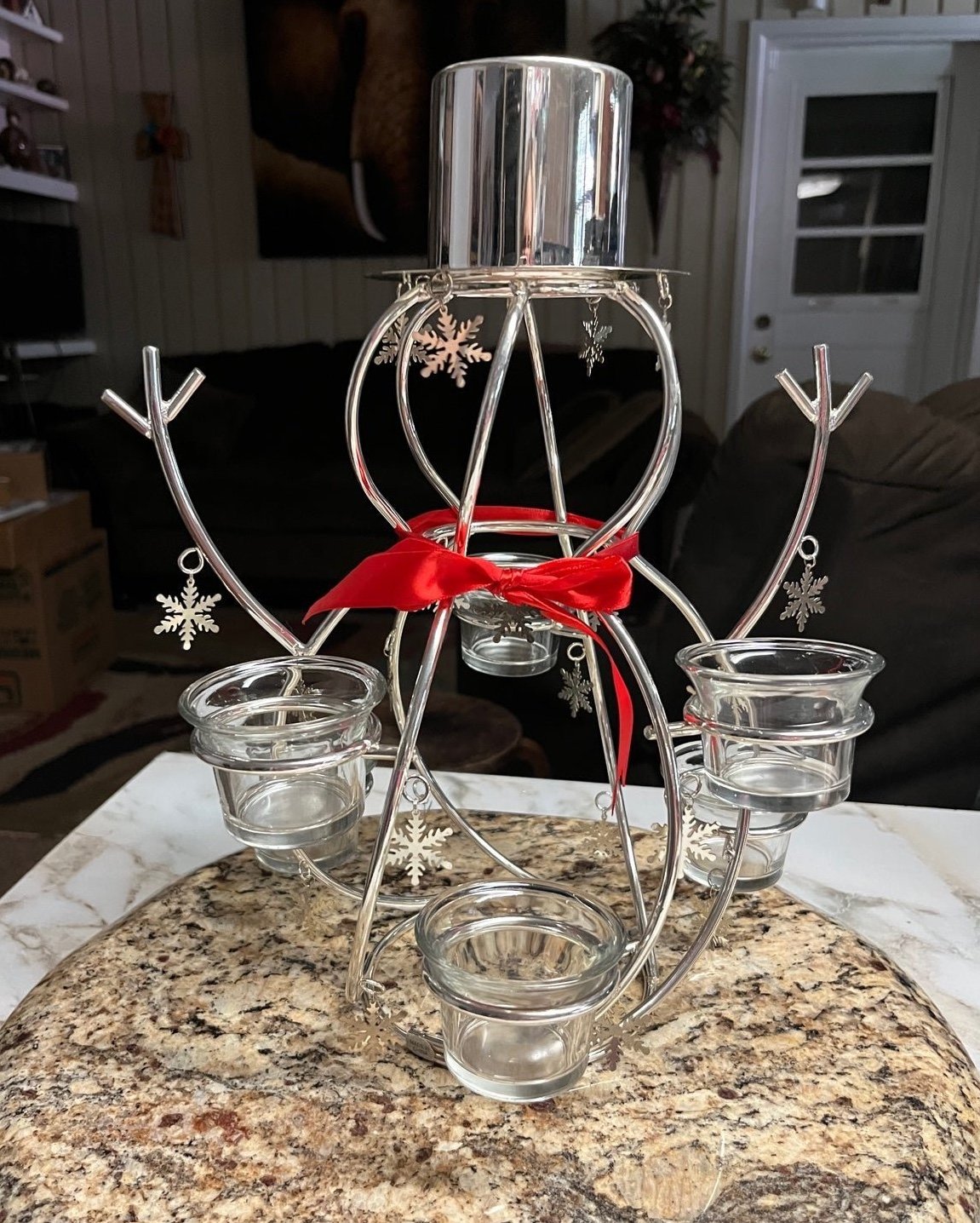 International Silver Co. • Snowman • Multi-Votive • Candle Holder