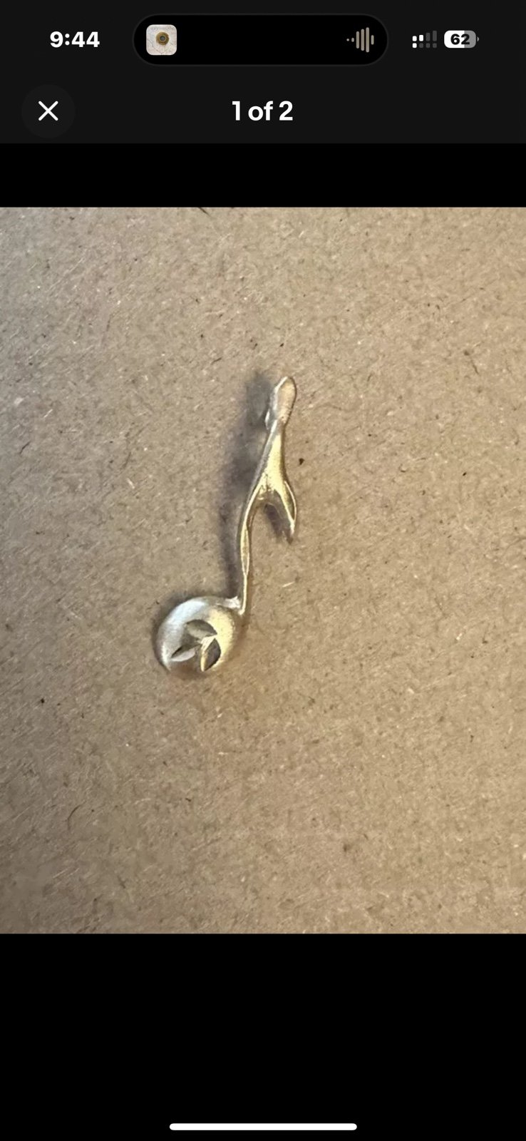 14K Music Eighth Note Musical Symbol Charm/Pendant Yellow Gold