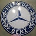 Vintage Heavy Porcelain Mercedes Benz Sign Auto Decor