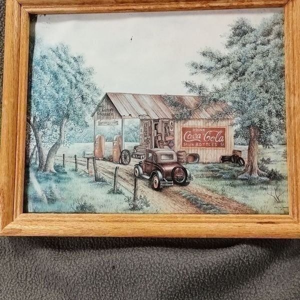 Vintage coke painting framed
