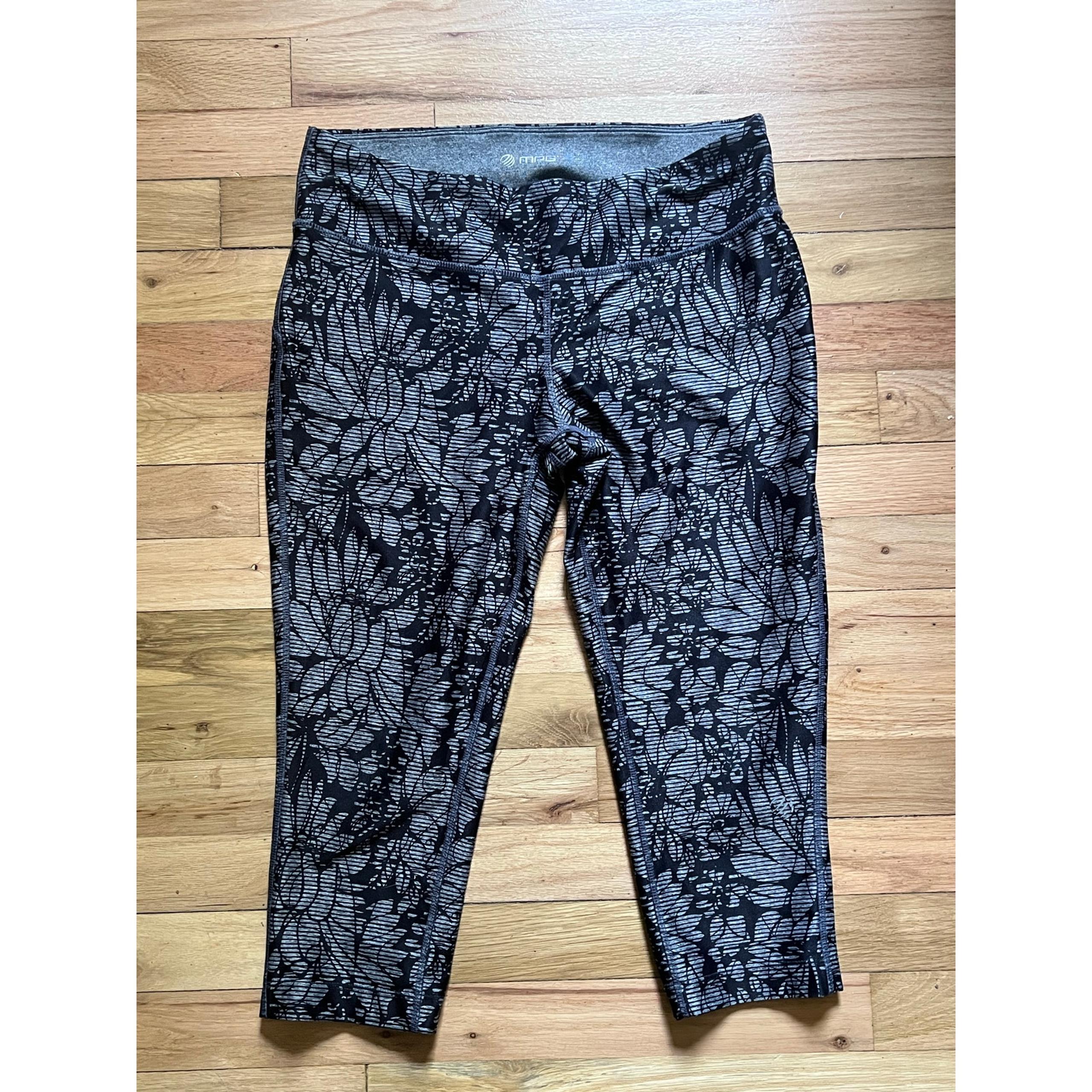 MPG Womens Athletic Workout Floral Mandala Cropped Leggings Size Medium