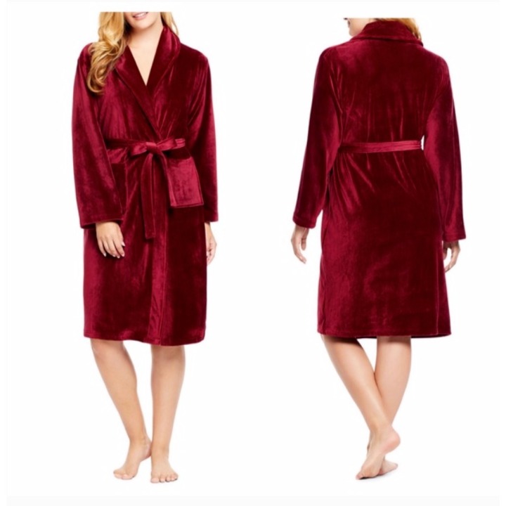 New Gloria Vanderbilt Plush Robe M