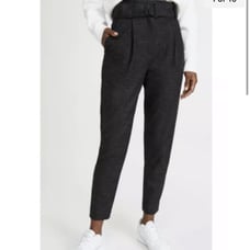 A.L.C Diego cropped belted pinstriped flannel tapered pants-NWT-2