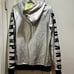PINK Victoria’s Secret RARE Silver Sweatshirt with Hoodie with Black Lettering