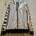 PINK Victoria’s Secret RARE Silver Sweatshirt with Hoodie with Black Lettering