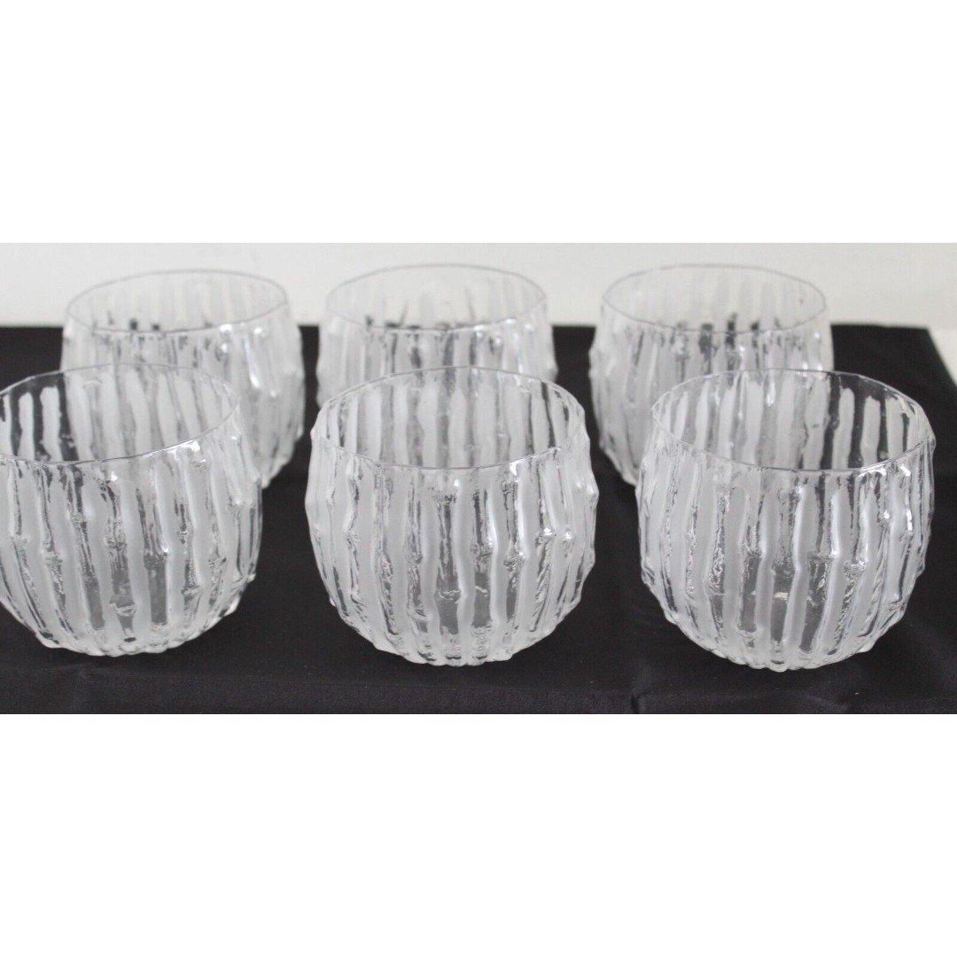 Pack of 6 Pumpkin Style Double Wall Clear Drinking Glass 3.5''