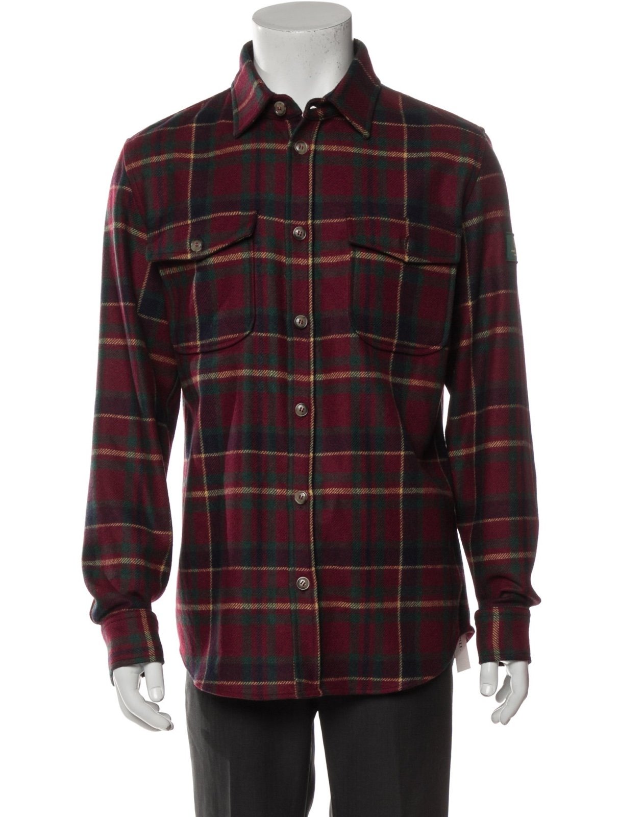 Aime Leon Dore x Woolrich Wool Button Up Shirt Red Plaid Size Large