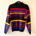 VINTAGE OBERMEYER black colorful stripe 70s ski sweater