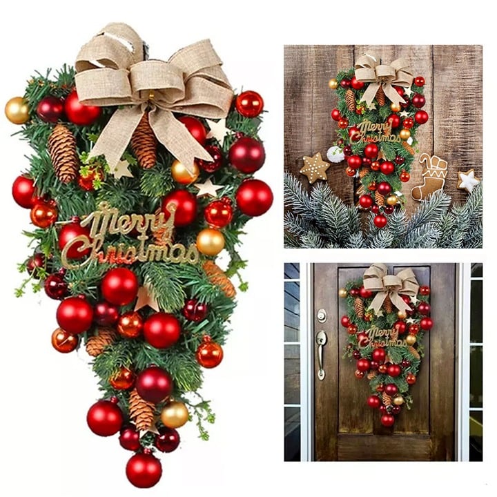 Christmas Pine Wreath Garlands Decor Front Door Wall Hanging Home Decoration