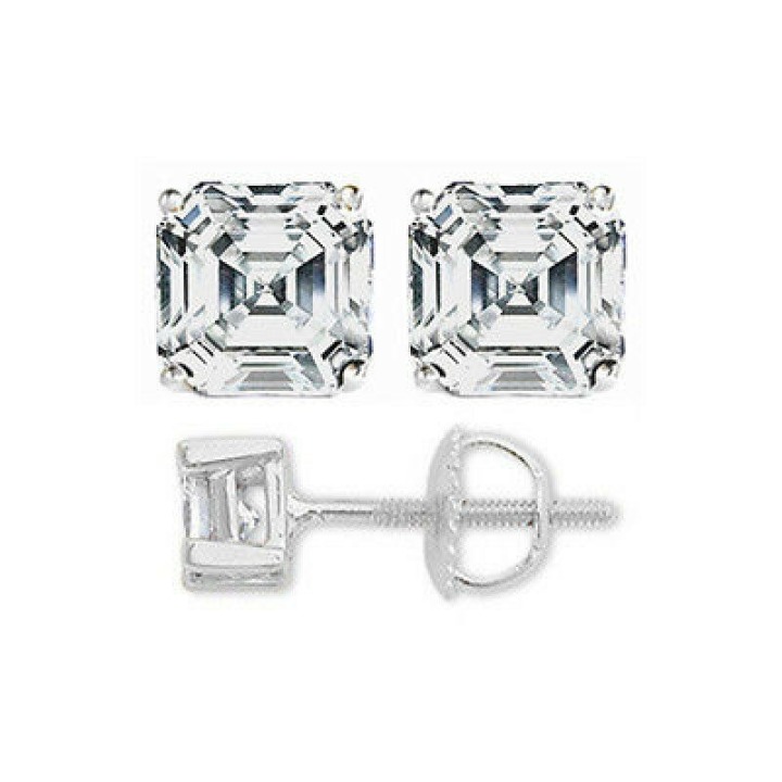 1 CT 14K WHITE GOLD EARRINGS STUDS