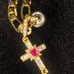 FIGARO 22” YELLOW GOLD GP WITH 1.5 CROSS RUBY NEW GIFT BOX !!