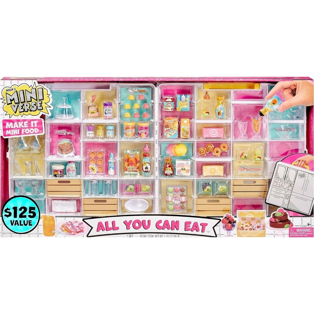 MGA Miniverse Make It Mini Food All You Can Eat Collection Case 101+ Pieces New