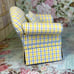 Vintage 1990s Miniature Dollhouse Replica Decor Lee's Line Yellow Blue Stripe