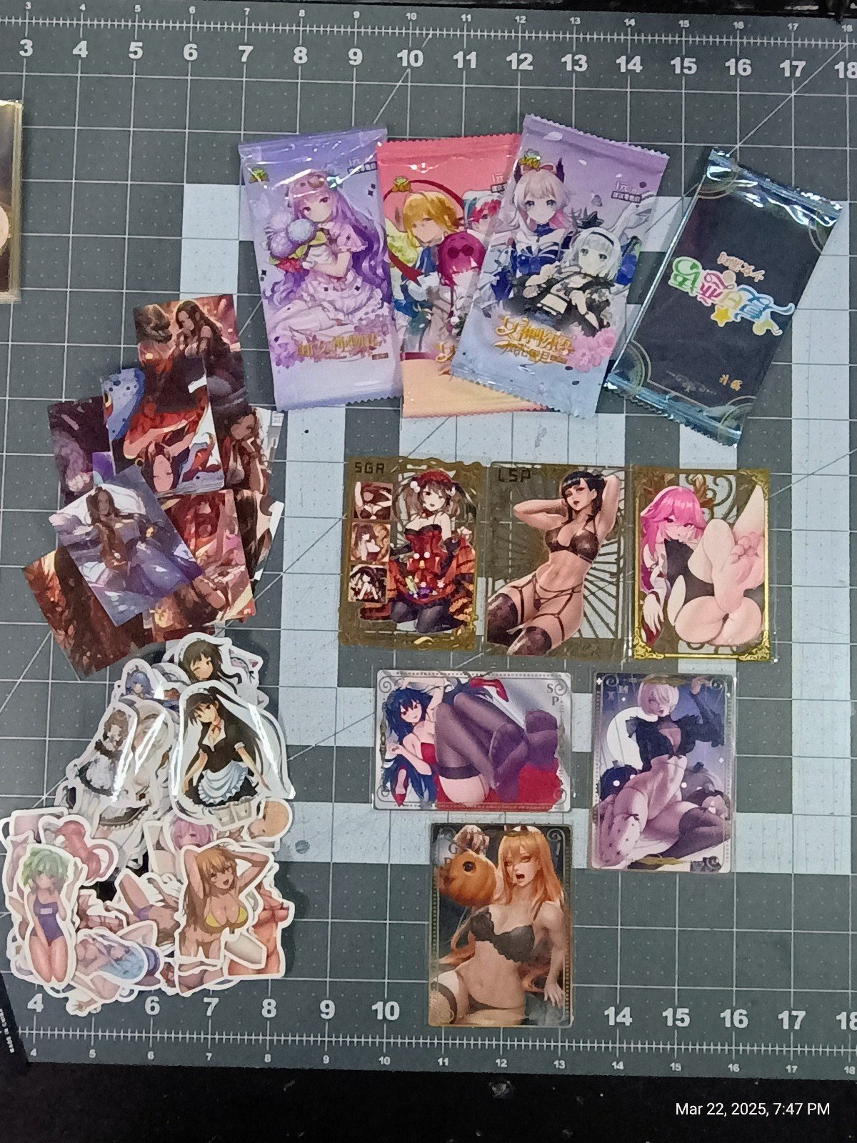 LOT 20+ Pcs Goddess Story 6 METAL CARDS 4 Packs & 10+ Vinyl Stickers Serial #d