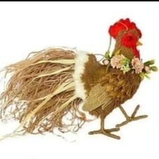 RAFFIA ROOSTER FARMHOUSE WALL DECOR 10 INCHES BNWT 1 LEFT!